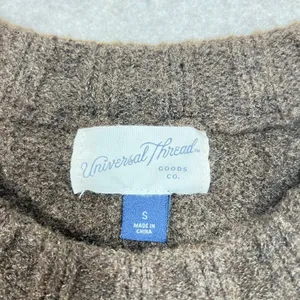 Universal Threads Brown‎ Cable Knit Crewneck Sweater Small Oversized LN Fisherman thumbnail 3