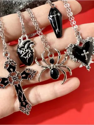 Y2K Vintage Style Stainless Steel (5) Piece Gothic/Punk Style “18 inch Necklaces thumbnail 1