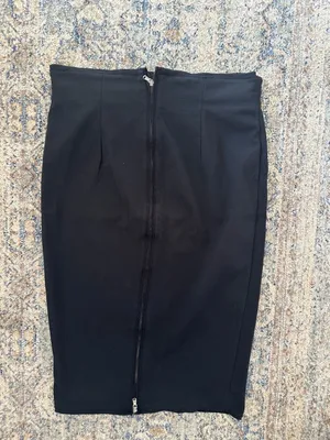 Zara Woman Black High Waisted Pencil Skirt with Back Zip Size L thumbnail 2