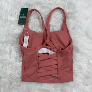 Halara Crisscross Backless Built In Bra Tank Top Blooming Dahlia Size XXS thumbnail 4