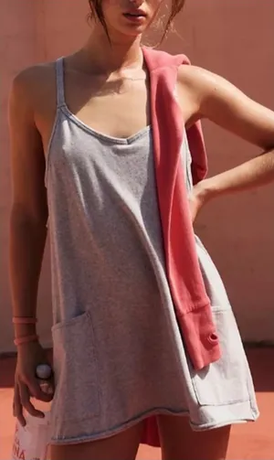 NWOT Free People FP Movement Hot Shot Mini Dress - Heather grey - Large thumbnail 1
