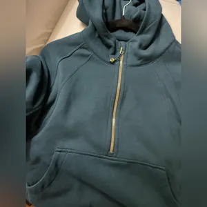 Lululemon NWT Scuba Oversized Half Zip Hoodie Indochine Blue Gold Size M/L thumbnail 12
