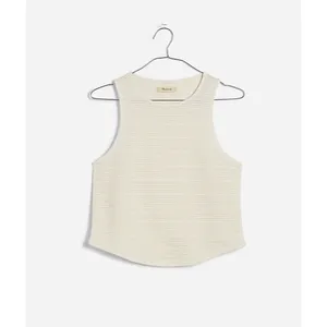 Madewell Crochet Knit Cutaway Tank Cropped Lighthouse Cotton Blend Cream XS NWT thumbnail 13