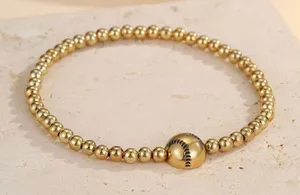GAME DAY BASEBALL BALL CHAIN BRACELET Gold thumbnail 1