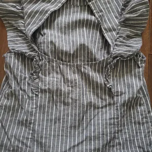 CAD top size small women's in gray and white stripes thumbnail 2