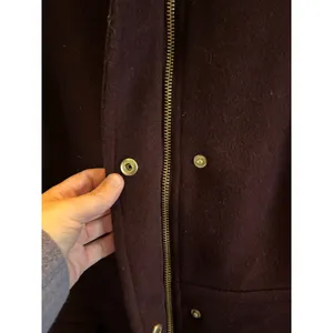 Cole Haan signature burgundy wool-blend mid-length coat size 14 classic thumbnail 6