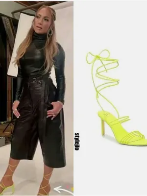 Jennifer Lopez Neon Yellow Lace-Up Stiletto Heels thumbnail 2