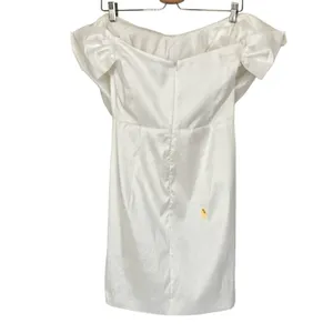 Bardot Mini‎ Bow Dress in Shimmer White Size US XL Cocktail Bridal Statement NEW thumbnail 7