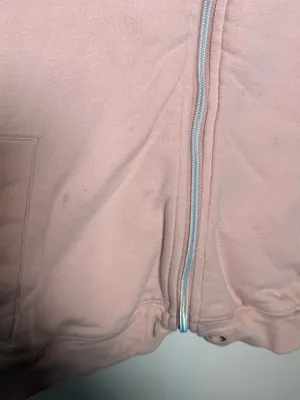 UGG Pink Blush Fleece-Lined Full Zip Hoodie with Logo Tag Medium thumbnail 6