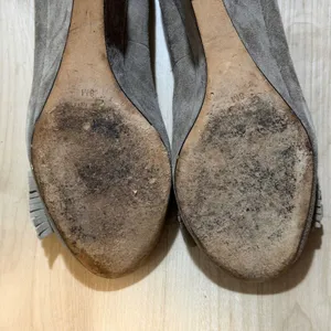Kate Spade Wedge Heels Womens 8M Taupe Suede‎ Bow Fringe Dress Shoes thumbnail 5