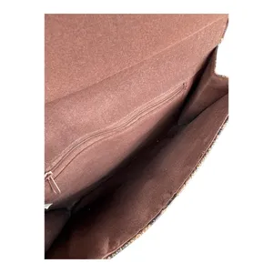 Brown Snake Print Vegan Leather Envelope Clutch Bag Gold Buckle Accent Mob Wife thumbnail 4