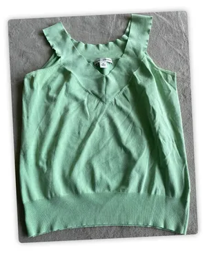 Banana Republic Silk Blend Sleeveless Sweater Tank Top Mint Green Women's M thumbnail 1
