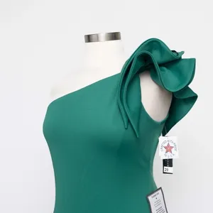 Betsy & Adam. Daisy long scuba one shoulder gown. thumbnail 5