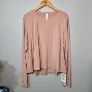 Lululemon Modal Relaxed Fit Long Sleeve Shirt Misty Shell Size 12 NWT thumbnail 5