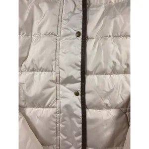 Old Navy Womens Cream Puffer Jacket Faux Fur Collar Brown Trim Size S thumbnail 3