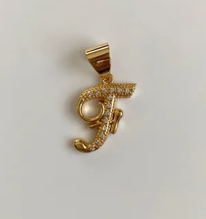 Gold Plated “F” Initial Pendant thumbnail 1
