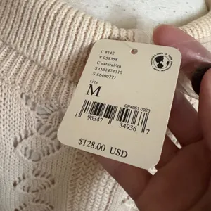 FREE PEOPLE BEACH Get Away Faux Crochet Cardigan Tan Size Medium‎ NWT thumbnail 6