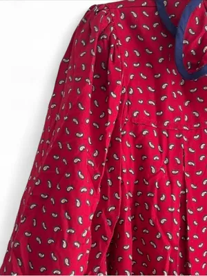 Samantha Vintage Wine Red Blue Paisley Midi Dress Women’s Size Small thumbnail 4