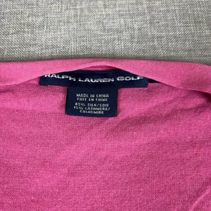 Ralph Lauren Golf Cardigan Sweater Womens‎ M Pink Silk Cashmere V Neck Pockets thumbnail 5