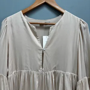 Revolve Indah Minta Solid Seamless Babydoll Mini Dress in Doe Natural S/M thumbnail 7
