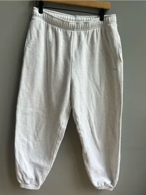 Aritzia TNA Sweatfleece Cozy Fleece Mega Fit Heather Grey Sweatpants Size Medium thumbnail 5