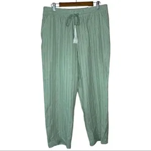 ✨Soft surroundings metallic striped linen blend elastic waist pants✨ thumbnail 4