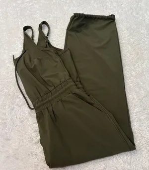 Abercrombie & Fitch Womens Green Jumpsuit MP Traveling Preppy Workout Casual thumbnail 1