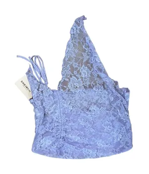 NWT SHEIN Bae Purple Lace Asymmetrical Tube Top y2K style 1XL thumbnail 1