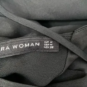 ZARA Black Criss Cross Back Satin Mini Slip Dress M thumbnail 10