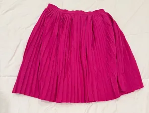 Vibrant A New Day Fuchsia Pleated Accordion Midi Skirt - Size XL thumbnail 1