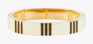Tory Burch Gold and Ivory Enamel Bracelet thumbnail 1