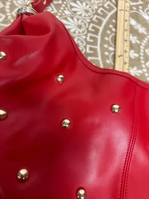 Urban Expression Red Studded Hobo Bag thumbnail 10