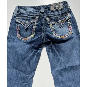 Miss Me Jeans Womens 27 Low Rise Signature Boot Cut Distress Beaded Embroidered thumbnail 9