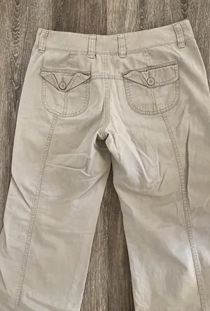 Old Navy Y2k baggy loose utility cargo pants khaki beige tan low rise 6 thumbnail 8