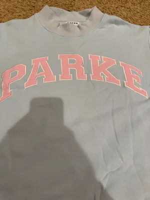 Parke Varsity mockneck sweatshirt birthday blue and pink L/XL thumbnail 2