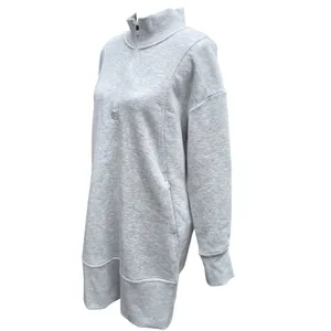 Xersion -875 NWT Womens Classic Fleece Quarter Zip Sweatshirt‎ Dress Gray Size M thumbnail 2