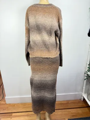 Vici 2-piece Sweater Set Skirt Sz S Brown Ombre Fall Outfit thumbnail 8