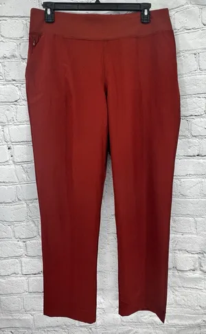 Lands End Everyday Active Pants L Rust Pull On Stretch Pockets Athleisure thumbnail 1