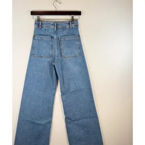 ZARA Womens Jeans Blue Denim High Rise Wide Leg Baggy Zip Fly Medium Wash Size 2 thumbnail 7