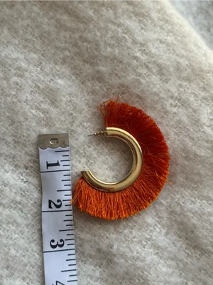 ZARA Fringe Hoop Earrings thumbnail 3