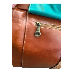 Vintage Brown Leather Frame Satchel Doctor Bag Braided Work Tote Shoulder Bag thumbnail 4