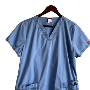 Dickies Women Scrub‎ Top S Blue Short Sleeve Medical Uniform Nurse Office Dental thumbnail 5
