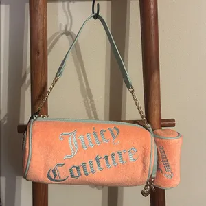 Juicy Couture Choose Juicy II Barrel Bag Peach Fuzz/ Pastel Turquoise thumbnail 1