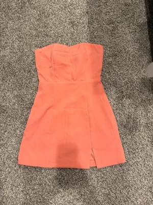 Hello Molly Can’t Stop This Dress Orange- Strapless thumbnail 2