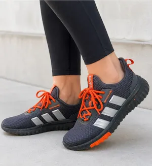 Adidas Cloudfoam Women Size 5 Gray Orange Running Sneakers Athletic Shoes thumbnail 1