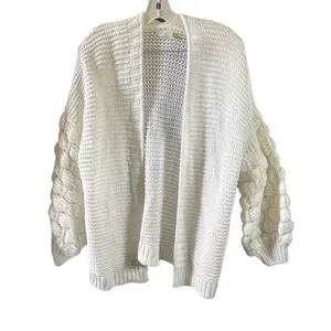 Harper Heritage size M loose weave oversized balloon popcorn sleeves cardigan. thumbnail 2