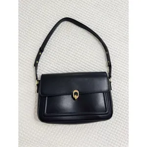 Stella Dallas Liana Shoulder Bag Black Faux Leather Gold Hardware thumbnail 2