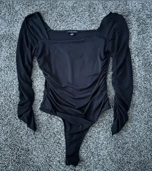 Faded Rose Black Long Sleeve Bodysuit Size Medium 0283 thumbnail 1