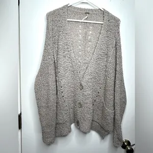 FREE PEOPLE FALL FRIEND CARDI CARDIGAN~OVERSIZED MARLED KNIT SWEATER.Size XS. thumbnail 3