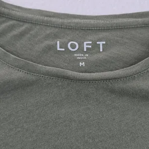 LOFT -1671 Short Eyelet‎ Sleeve Sage Green Top Medium thumbnail 2